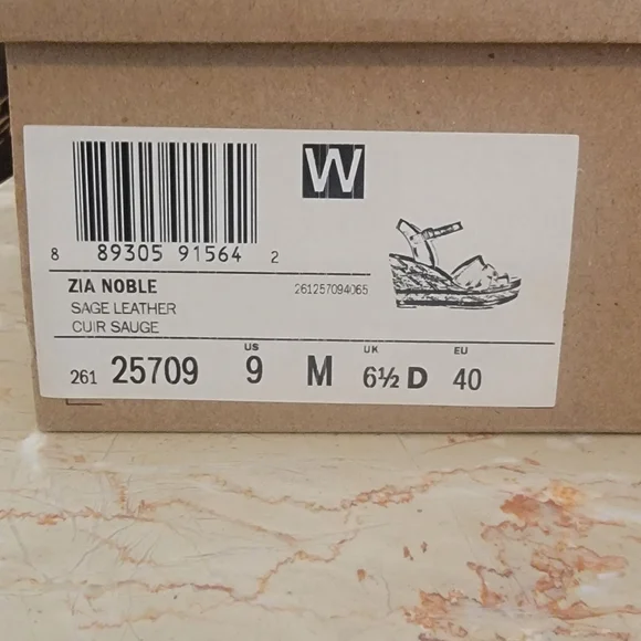 Clarks Zia Sage leather wedge Sandals 9M - Picture 7 of 7